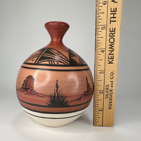 Curtis‎ Yanito Dine Nizhoni Navajo Pottery Valley Wind Authentic Signed Handmade - Picture 11 of 13